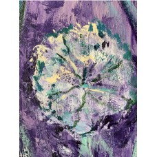 Dandelions and a butterfly - original, acrylic painting on canvas 75 * 95 cm, wildflowers, summer sunset, artist Marina Stognieva